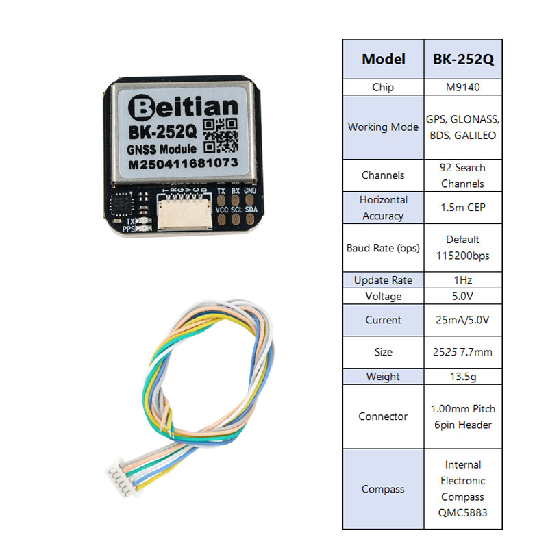Drone Compass - Beitian BK-252Q GPS GNSS Modülü QMC5883